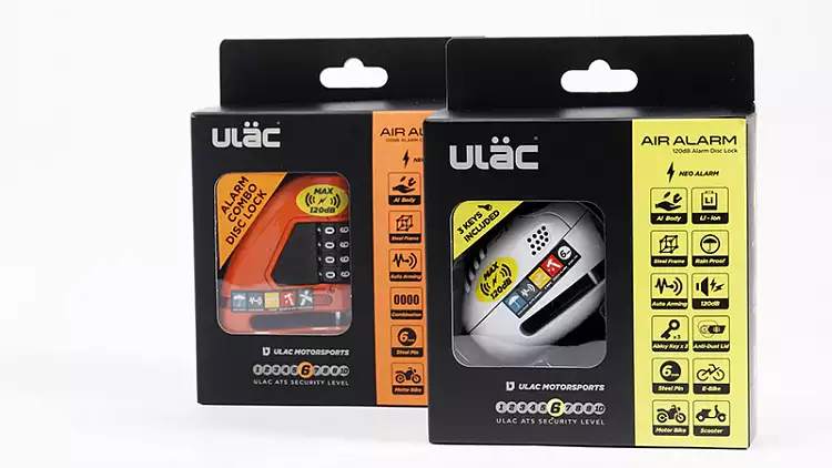 Велосипедный замок Ulac Air Alarm Disc Lock Orange